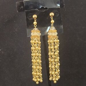 Elegant Gold Tassel Earrings
